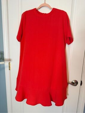 Mud Pie Red Mini Dress with Flounce Hem